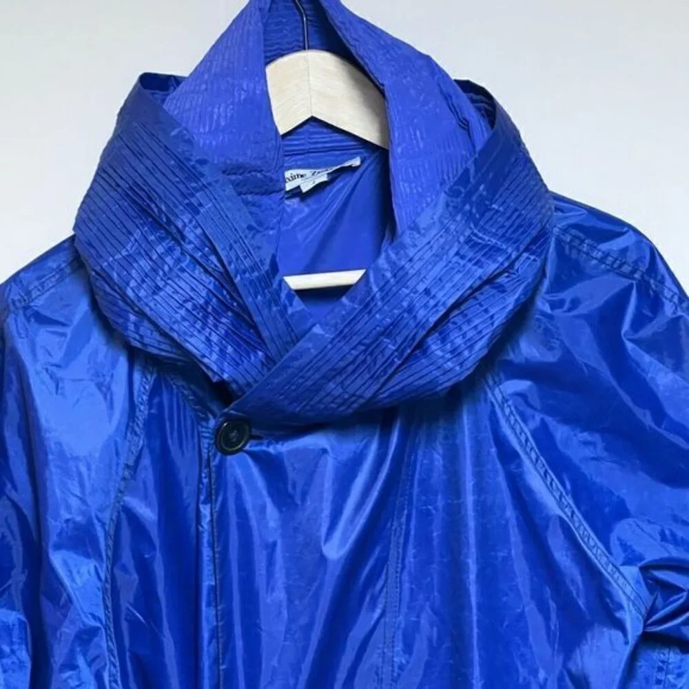 NWOT Maxime Zeaberg Chic Royal Blue Designer Raincoat Womens Sz - Picture 3 of 7